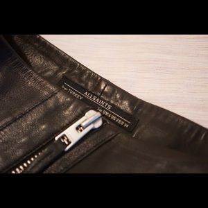 ALLSAINTS Black Leather Mini Skirt